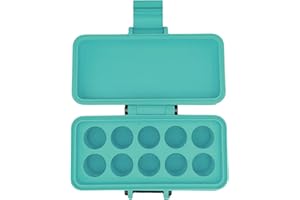 Planitia Corp. 3D Printed Vial Storage Case - Waterproof 3ml Vial Storage Case with 10 Slots - Freezer Safe Hard Shell Essential Oil Case for Home, Fridge, Travel, 16mm Max Diameter, 35mm Max Height