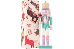 VorFor 10" Christmas Decorations Nutcracker Ornaments,Traditional Wooden Nutcracker Figures Soldier,Festive Collectible Christmas Nutcracker Doll Gift forTable Desktop Fireplace(Green)