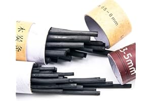 JinYu 50 Pcs Vine Charcoal, Soft, Black Charcoal Sticks for Drawing, Sketching, and Fine Art, Willow Sketch Charcoal Pencils for Drawing -2 Box 3-5mm 5-8mm
