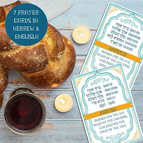 Jewish Blessing Prayer Card Set Daily Weekly Shabbat