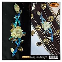 Inlay Sticker Decal Guitar Headstock In Abalone Theme - Rose Vine