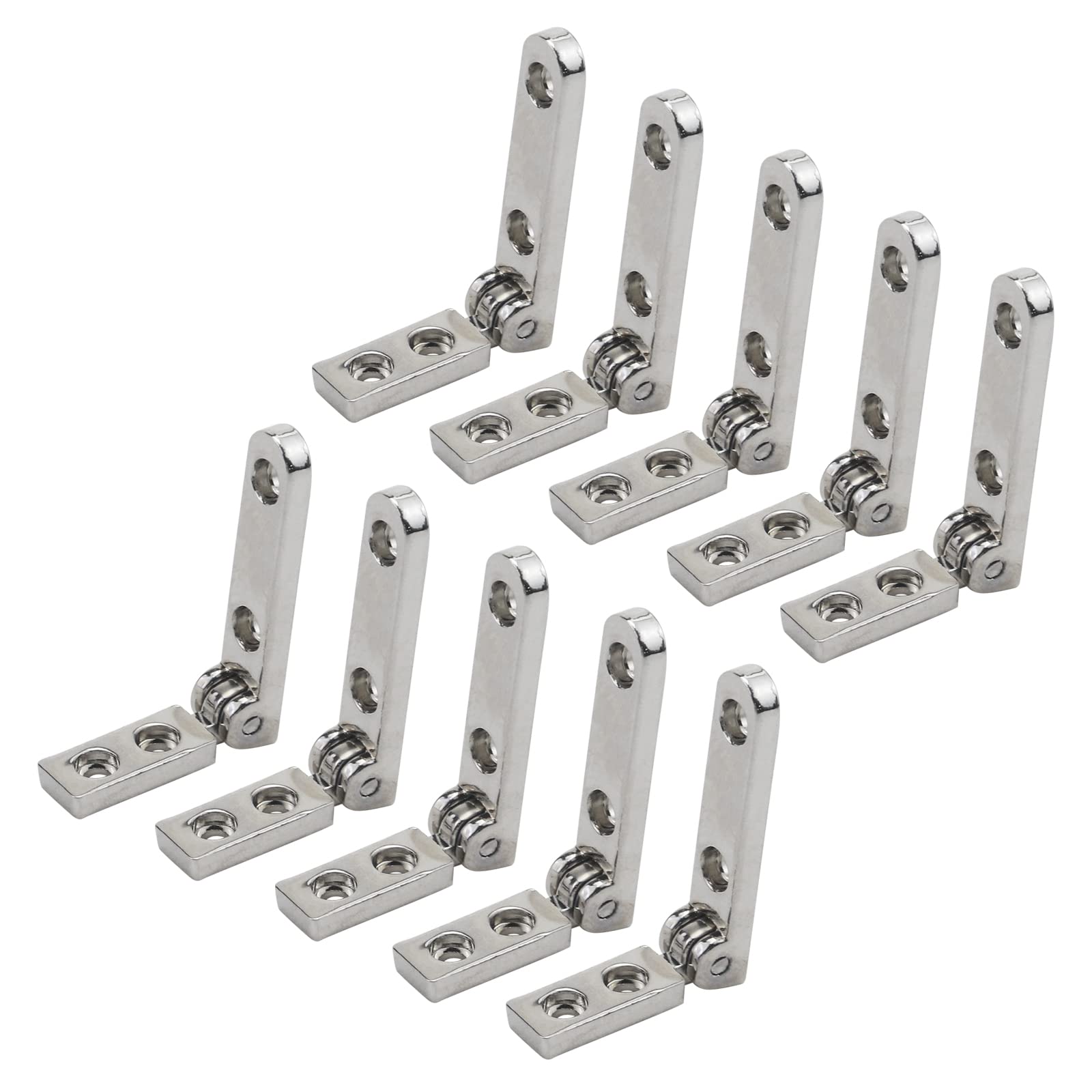 Photo 1 of T Tulead Hinge Jewelry Small Box Hinges Hinge Rail Zinc Alloy Case Hinges for Box,Wardrobe 10PCS (Silver,1.2"x0.2"x0.8") with Screws