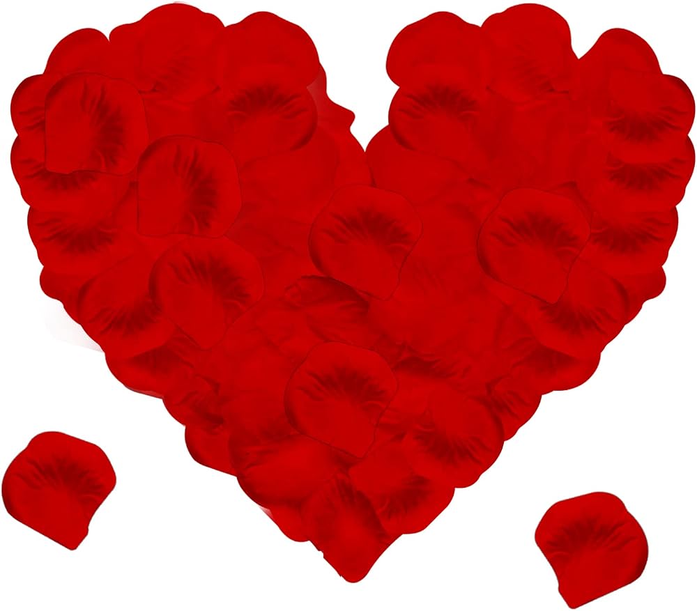 Jsdoin 1200 Pieces Silk Rose Petals Red No-Taste Fade Emulation