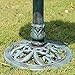 VIVOHOME Polyresin Antique Outdoor Green Garden Bird Bath and Solar Powered Sunflower Pond Fountain Combo Set