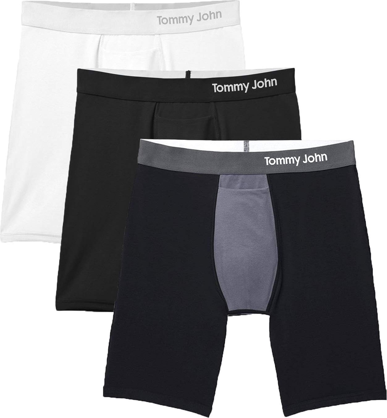 Tommy John Men's Cool Cotton Boxer Briefs 3 Pack No RideUp