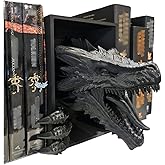 Dragons Awakening Book End – Fantasy Book Nook Insert for Dragon Readers – Unique Home Decor for Bookshelves & Libraries (Bla