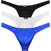 iKingsky Men's Low Rise Bulge Thong Sexy Mens Underwear Soft T-back Under Panties for Men