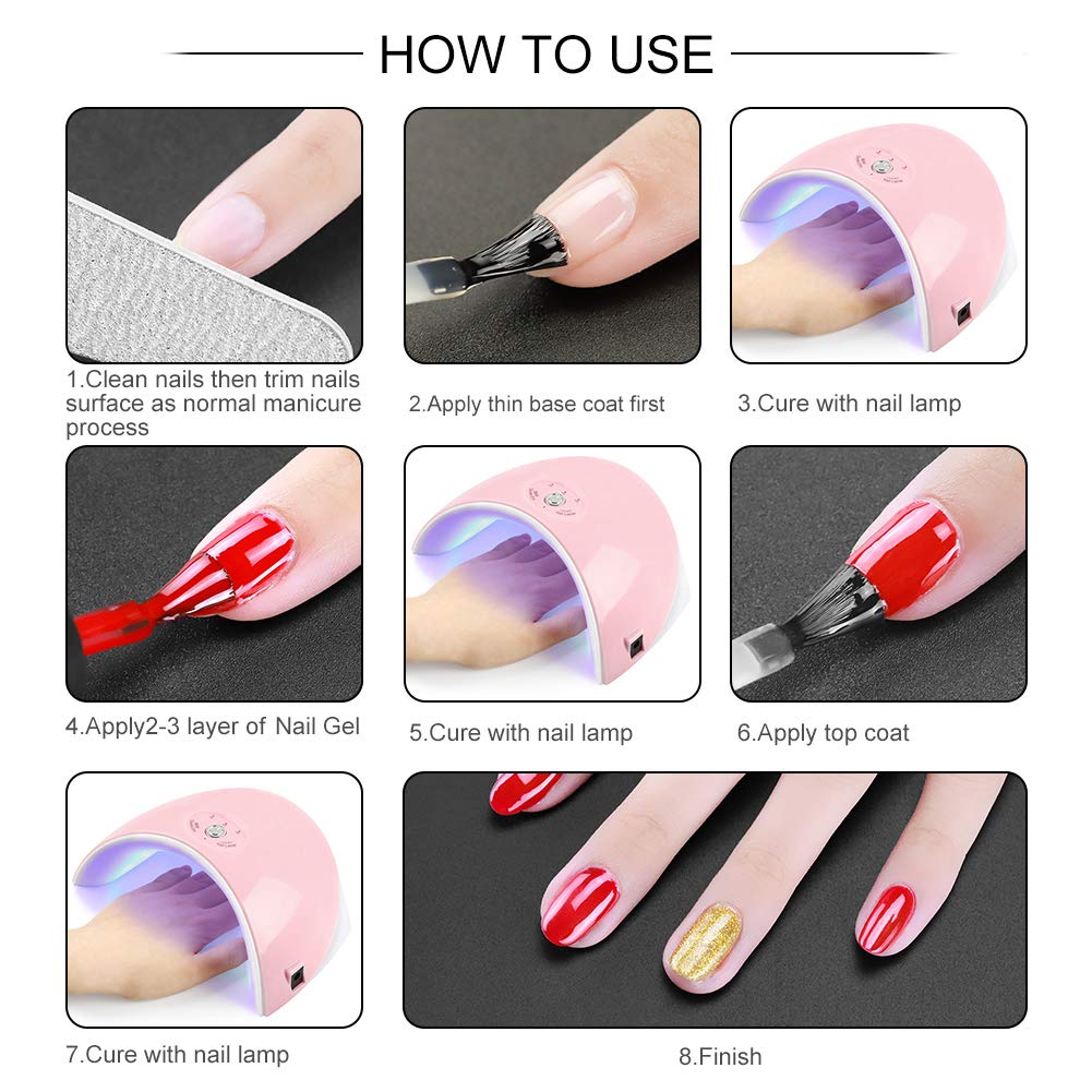 Saint-Acior Gel Nail Polish Kit with UV Light 36W LED UV Nail Dryer Curing Lamp Base Top Coat Gel Polish Tools Nail Decorations Manicure Nail Art Starter Kit : Beauty