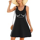 V FOR CITY Built in Bra Dress with Pockets for Women 2026 Summer Dresses Casual Cotton V Neck Sundress