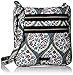 Vera Bradley Women's Cotton Triple Zip Hipster Crossbody Purse, Heritage Leaf, One Size