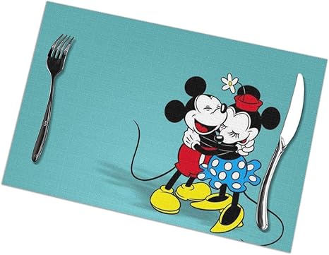 Amazon ミッキーマウスが抱擁しています2 ランチョンマット かわいい おしゃれ 食卓飾り 滑り止め 断熱 家庭レスト ラン用 プレース マット 6枚セット 30x45cm ランチョンマット オンライン通販