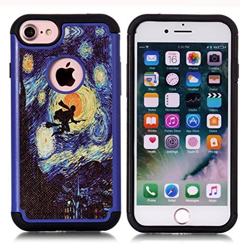 Iphone 7 Case, Iphone 8 Case, Van Gogh Starry Night Pattern Shock-Absorption Hard PC and Inner Silicone Hybrid Dual Layer Armor Defender Case Cover for Apple iphone 7 and iphone 8