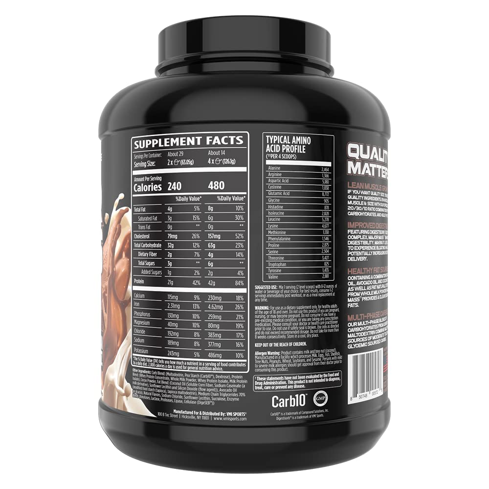 VMI Sports | Major Mass Lean Mass Gainer | Mass Gainer Protein Powder for Muscle Gain | Weight Gainer Protein Powder for Men | Weight Gainer for Women (Chocolate Milkshake)