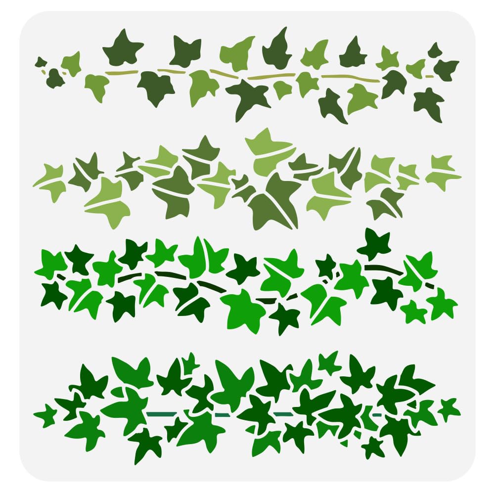 FINGERINSPIRE Ivy Border Painting Stencil 30x30cm Reusable Ivy Vines Painting Template Vine Border Drawing Plant Theme Craft Stencil for Wall Wood DIY Home Decoration
