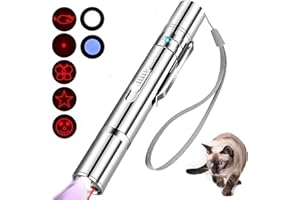 IVVTRYI Cat Toys,Laser Pointer Cat Toy,Cat Pointer Toy,Long Range 7 Modes Lazer Projection Playpen for Kitten Outdoor Pet Chaser Tease Stick Training Exercise,USB RechargeSmall Laser Presentation Clicker Pen
