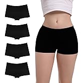 PSEFNAGX Seamless Boyshorts Stretch Nylon Full Coverrage Boxer Briefs Anti Charing Women Panties 4 Pack