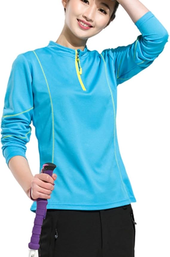 Amazon Shop358 ネックジッパー レディース インナーシャツ マウンテンウェア トレイル 登山 アンダーシャツ 速乾 トリプルドライカラット ライトウェイト長袖 全5カラー Tシャツ カットソー 通販