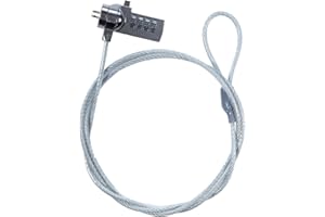 TRIXES Combination Coded Laptop Lock – Keyless- Cut -Resistant Cable – 1M - Security Notebook Computer Cable Lock - Business,