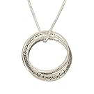 Dicksons Serenity Prayer Engraved Double Mobius Circle Silver Plated 18 inch Pendant Necklace