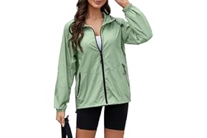CRIPOM Rain Jacket Women Waterproof Lightweight Jacket With Hood Packable Raincoat With Pocket S-XXL