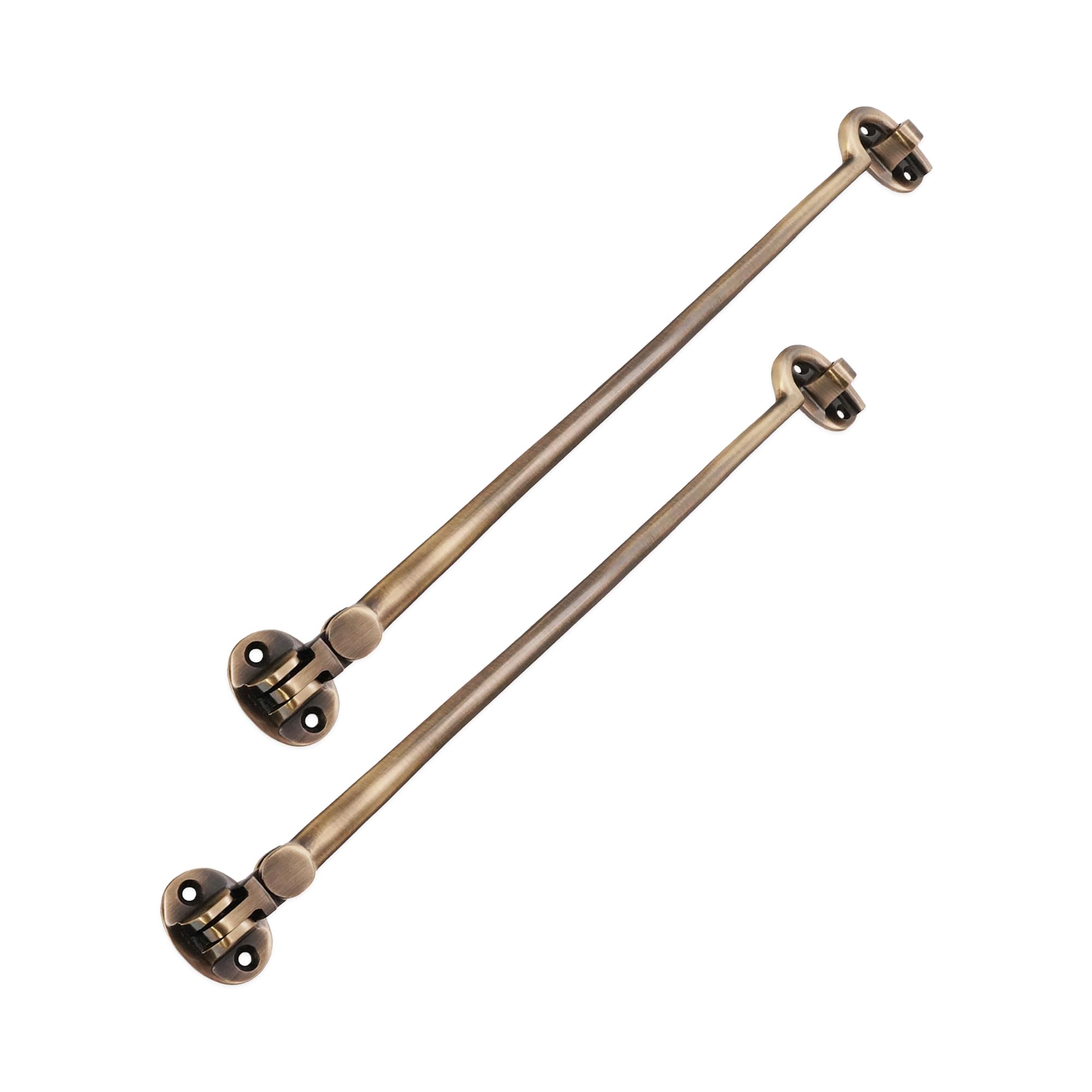 Infinity Decor Pack of 2 12" 300mm Brass Cabin Hook & Eye Weatherproof Silent Door Swivel/Catch/Latch/Lock for Window, Garden, Garage, Gate in Antique Finish for Internal & External use