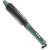 BANGMENG 3/4 Inch Barrel Thermal Round Brush, Volume Heat Styling Brush for Men and Women Medium Thin Curly Straight Hair, Heated Curling Iron,12 Temperature Setting (1.35 Inch with Bristles)