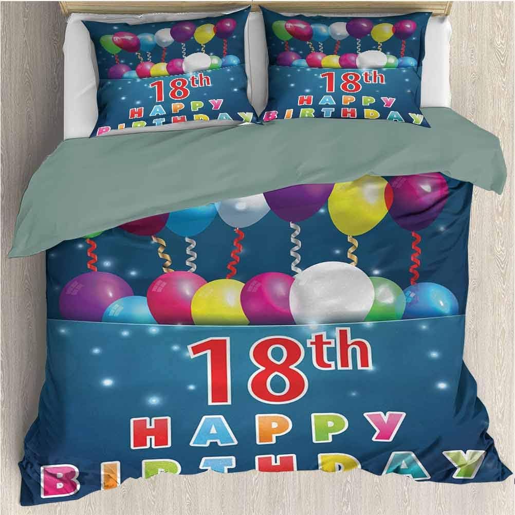 Comforter Bedding Set Includes 1 Comforter and 2 Pillow Shams, 18th Birthday Party