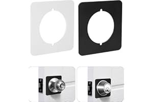 2pcs Square Door Knob Cover Plates, Stainless Steel Scar Plates for Door Handle Deadbolt with 2pcs Double-Sided Adhesive Pads