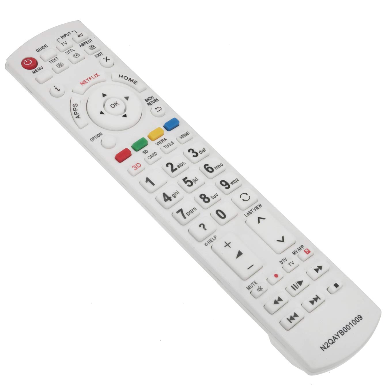 VINABTY N2QAYB001009 Replacement Remote Fit for Panasonic LCD LED TV TX-55CS520B TX-32CS600B TX-32CSR510 TX-32CSW514 TX-50CSR520 TX-55CSW524 TX-24CS500E TX-40CSR520 TX-40CSW524 TX-42CSR610