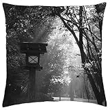 black and white bird feeder - Throw Pillow Cover Case (16