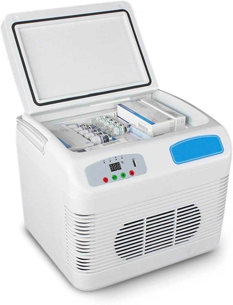 ANHPI Portable Insulin Cooler And Drug Reefer Intelligent Thermostat Charging Refrigeration Space Refrigeration Temperature 2~8°C(under 32°C),White-15L
