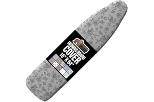 GORILLA GRIP Reflective Silicone Ironing Board Cover, Resist Scorching and Staining, 15x54, Hook and Loop Fastener Straps, Pa
