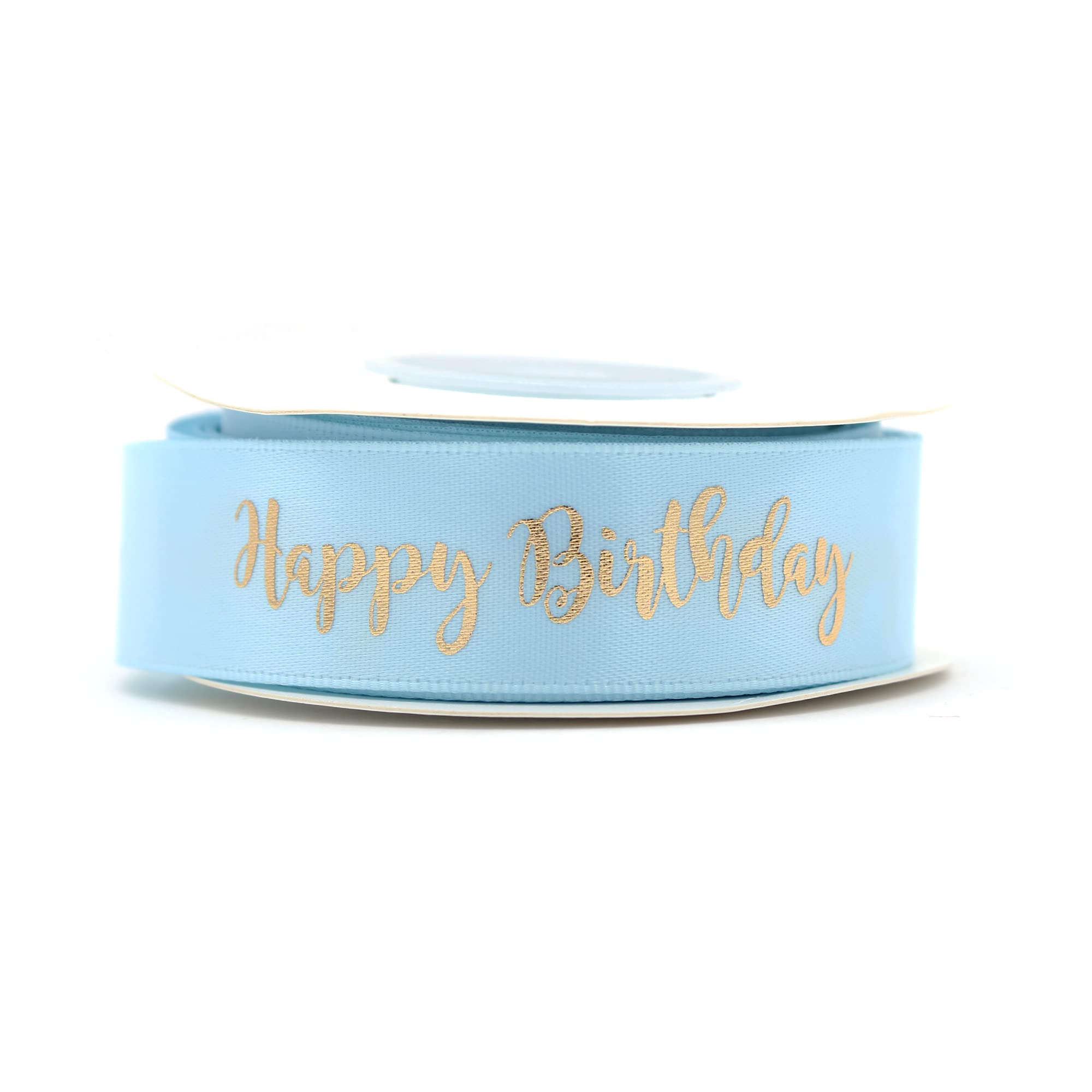 Blue Ribbon with Gold Writing - Happy Birthday - Birthday Decoration (Blue) …