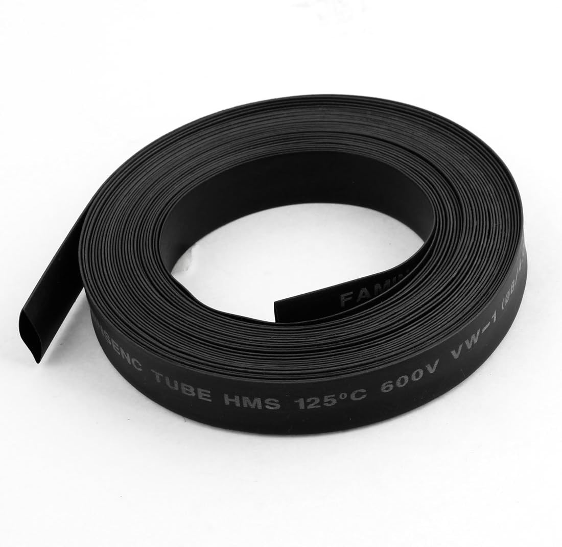 Sourcingmap Black 8mm Dia. 2:1 Heat Shrink Tubing Tube Wire Wrap Cable Sleeve 5M