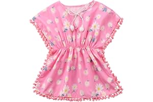 Douhoow Toddler Baby Girls Swim Cover-up Beach Sundress Summer Poncho Rash Guards