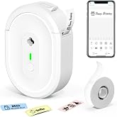 HKHKPI Bluetooth Label Maker Machine N12 Mini Thermal Label Printer, White | Portable Small Waterproof Label Maker , Easy App Editing,Labeling Machine for School,Home,Kitchen,Office Organization