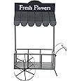 Deco 79 Metal Indoor Outdoor Plantstand Indoor Outdoor Flower Cart Plant Shelf, Plant Stand 32" x 21" x 44", Black