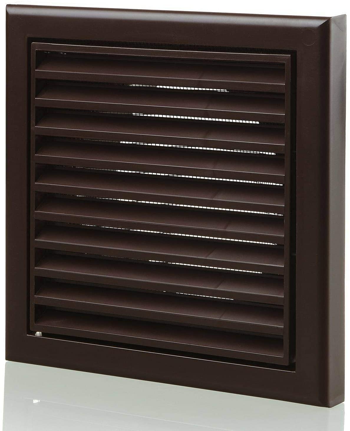 Vents 125mm Brown Fixed Blade External Wall Vent Grille – 185 × 185 mm Diameter Vent Cover for Bathroom & Ventilation Ducting