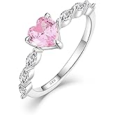 Vemhel Stackable Ring 925 Sterling Silver 6mm Heart Birthtone Infinity Jewelry for Women