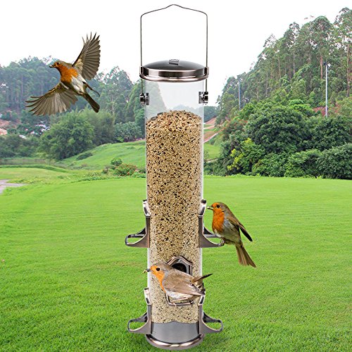 Large Capacity Bird Feeder Outdoor Automatic Feeder Balcony