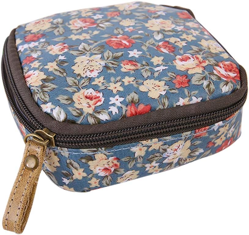 BIGBOBA Cartoon Cloth Waterproof Large Capacity Zipper Sanitary Napkins Aunt Towel Cosmetic Storage Bag Clutch Bag Coin Purse (12 * 12 * 5CM)