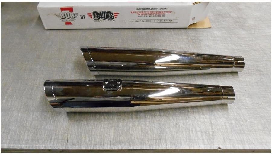 BUB 7 Slip-on Outward Slash Muffler / 2007 to 2015 Softail Fat Boy & Deuce Model