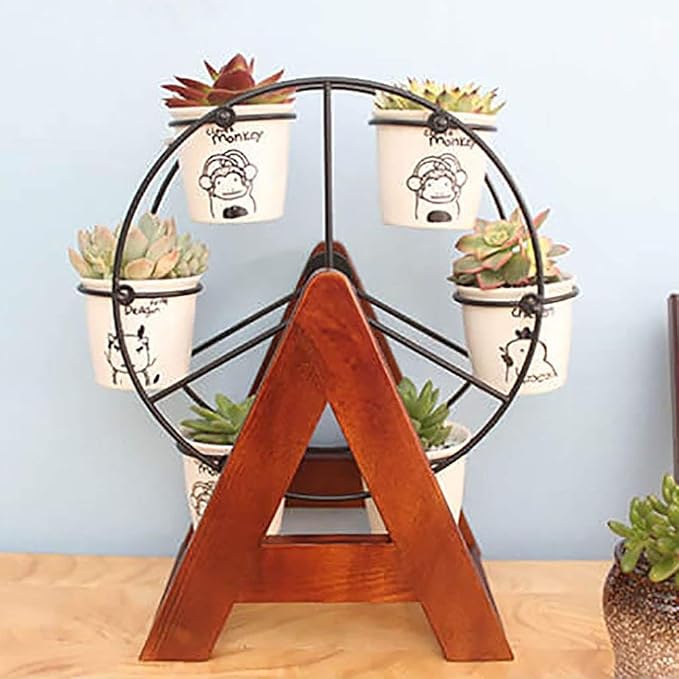 Soporte De Flor Oficina De Madera Maciza Ferris Wheel Desktop Mini ...