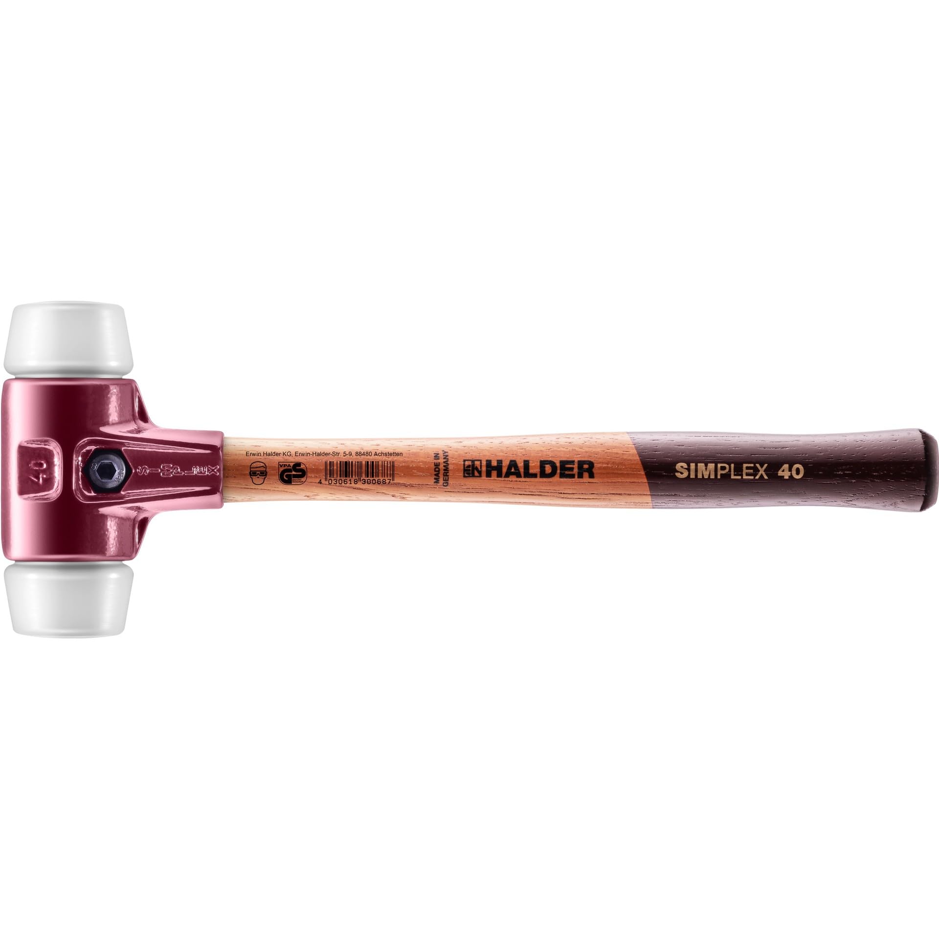 Halder 3007040 "Simplex" Soft-Face Super Plastic Mallet, Multi-Colour, 40 mm