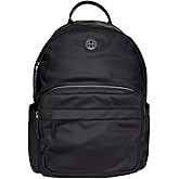 Tory Burch Women's Ella Nylon Backpack With Silver Tone Hardware (Black)