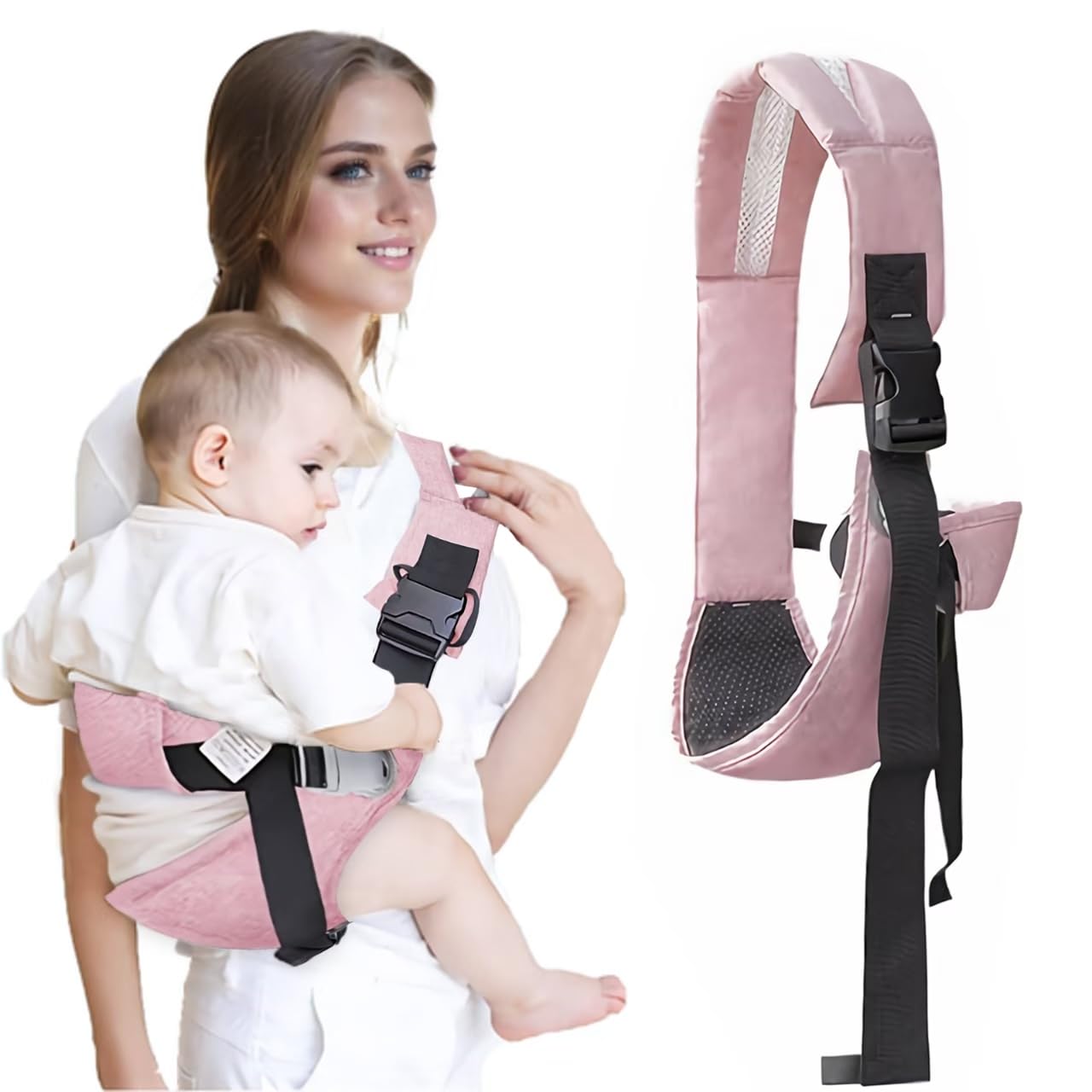 Photo 1 of Easy to Wear Baby Sling Carrier - Compact Toddler Carrier with Adjustable Strap, Soft Padding, Non-Slip Hip Seat for Infants and Toddlers (7-44 LBS, 6-48 Months)