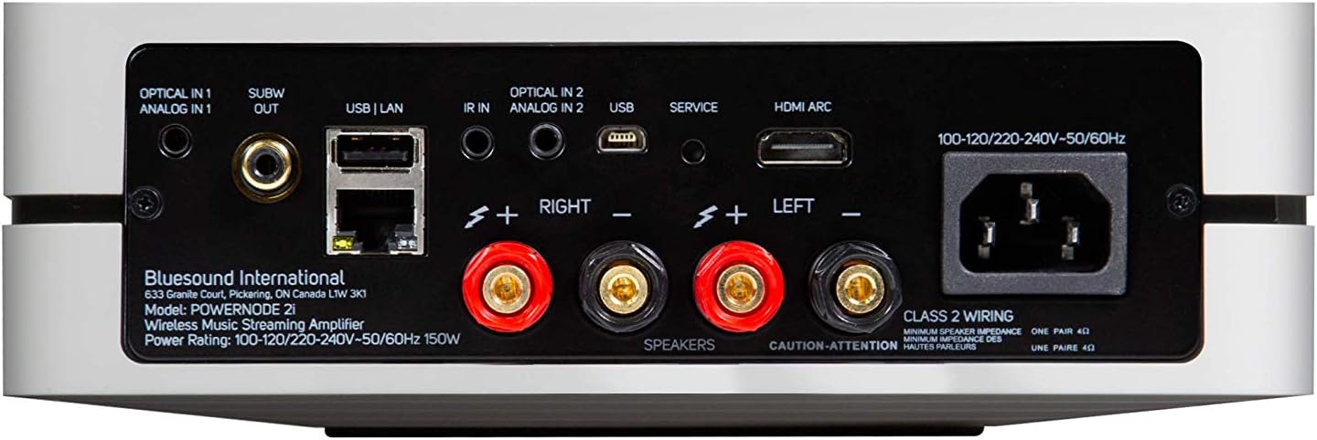 Bluesound POWERNODE 2i Wireless Multi-Room Streaming High-Res Amplifier (with HDMI) - Black - Compatible with Alexa and Siri: Home Audio & Theater