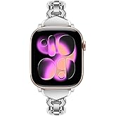 Dhwazz Women Band for Apple Watch Series 11 10 42mm, Stainless Steel Bands Jewelry Strap for iWatch SE 3 2 1 Series 9 8 7 6 5 4 3 2 1 41mm 40mm 38mm