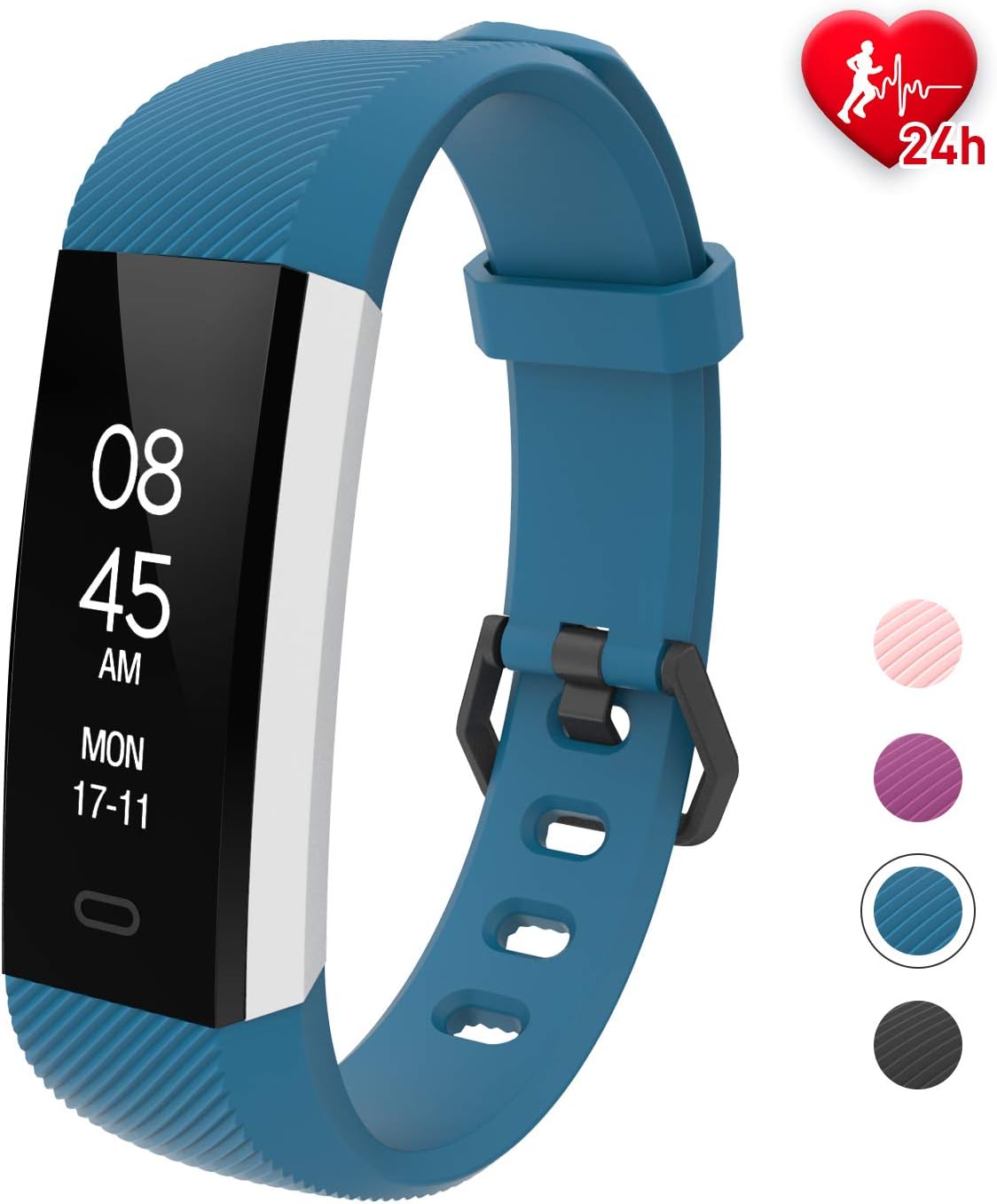 fitpolo Fitness Tarckers, Waterproof Fitness Watches, Mens Band Watch with Heart Rate and Sleep Monitor, Smartwatch Bracelet Calorie Counter, Health Exercise Watch,Step Counter for Men Women and Kids