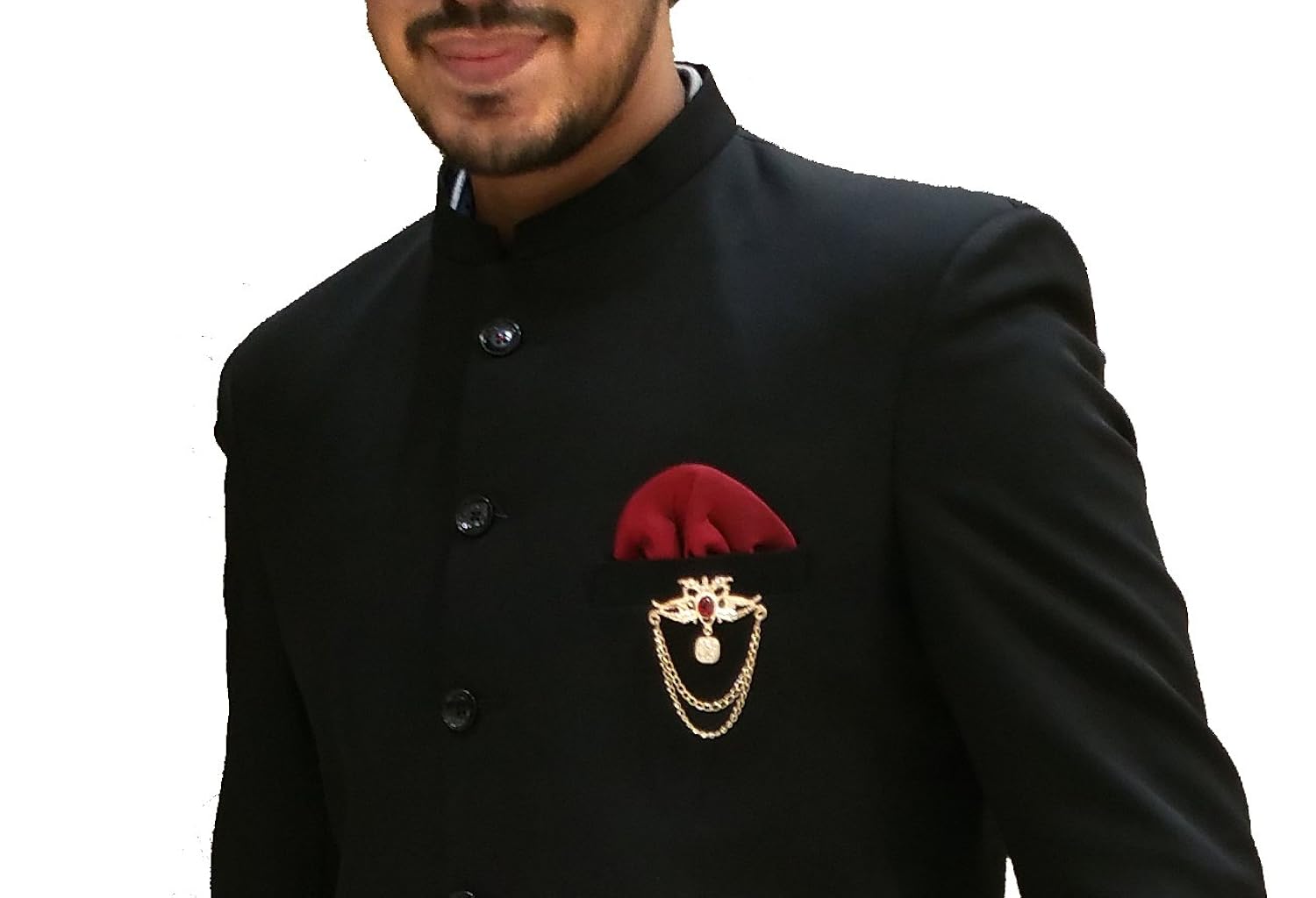 katzano men's indo-western sherwani k0003, black